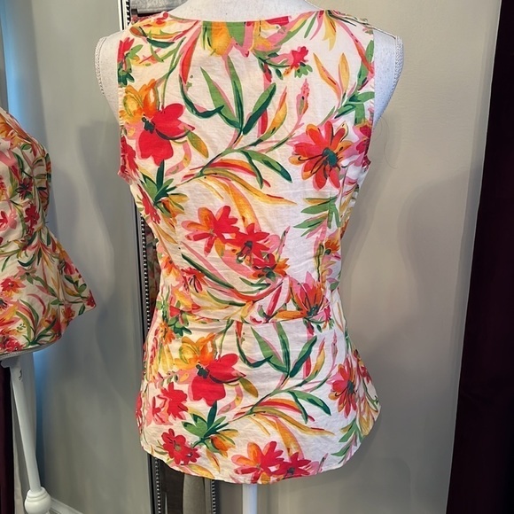 New Without Tags J.Crew Factory Hawaiian Linen Peplum Top Size 4 - Picture 6 of 12